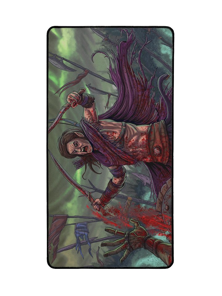 'Elf Warrior' Hand Drawn Playmat by DarkSideTokens! product image (2)