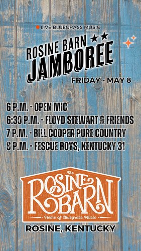 Another great night of bluegrass and country music at The Rosine Barn! And don't forget to grab supper at @Phat Bellies!