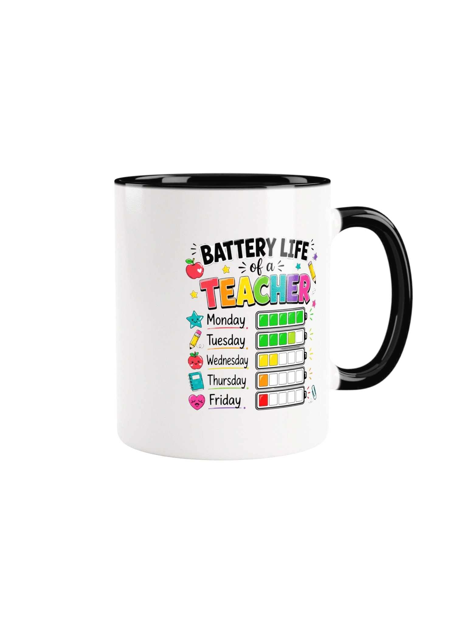 Teacher Mug Battery Life Rainbow Coffee Cup product image (1)