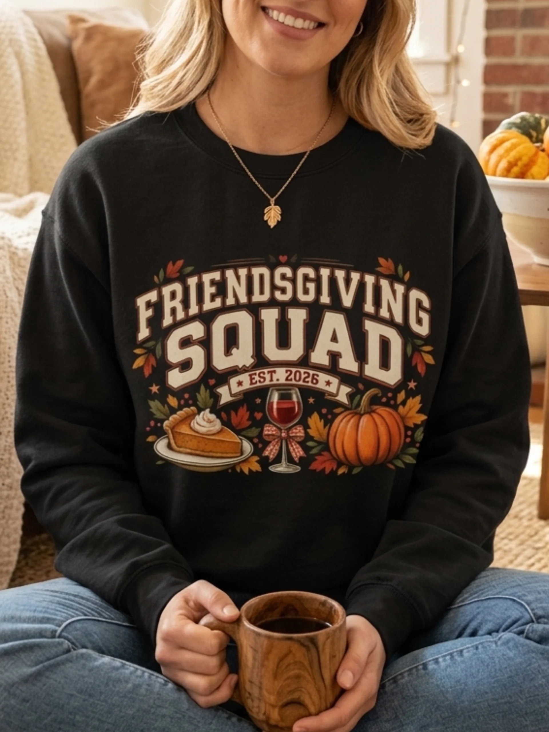 Friendsgiving Squad Vintage Thanksgiving Crewneck product image (1)