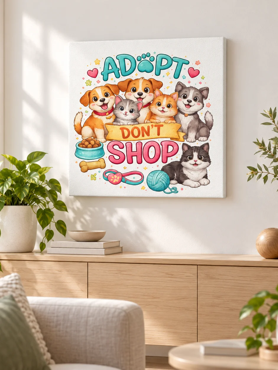 Adopt Don’t Shop Cats & Dogs Canvas product image (3)