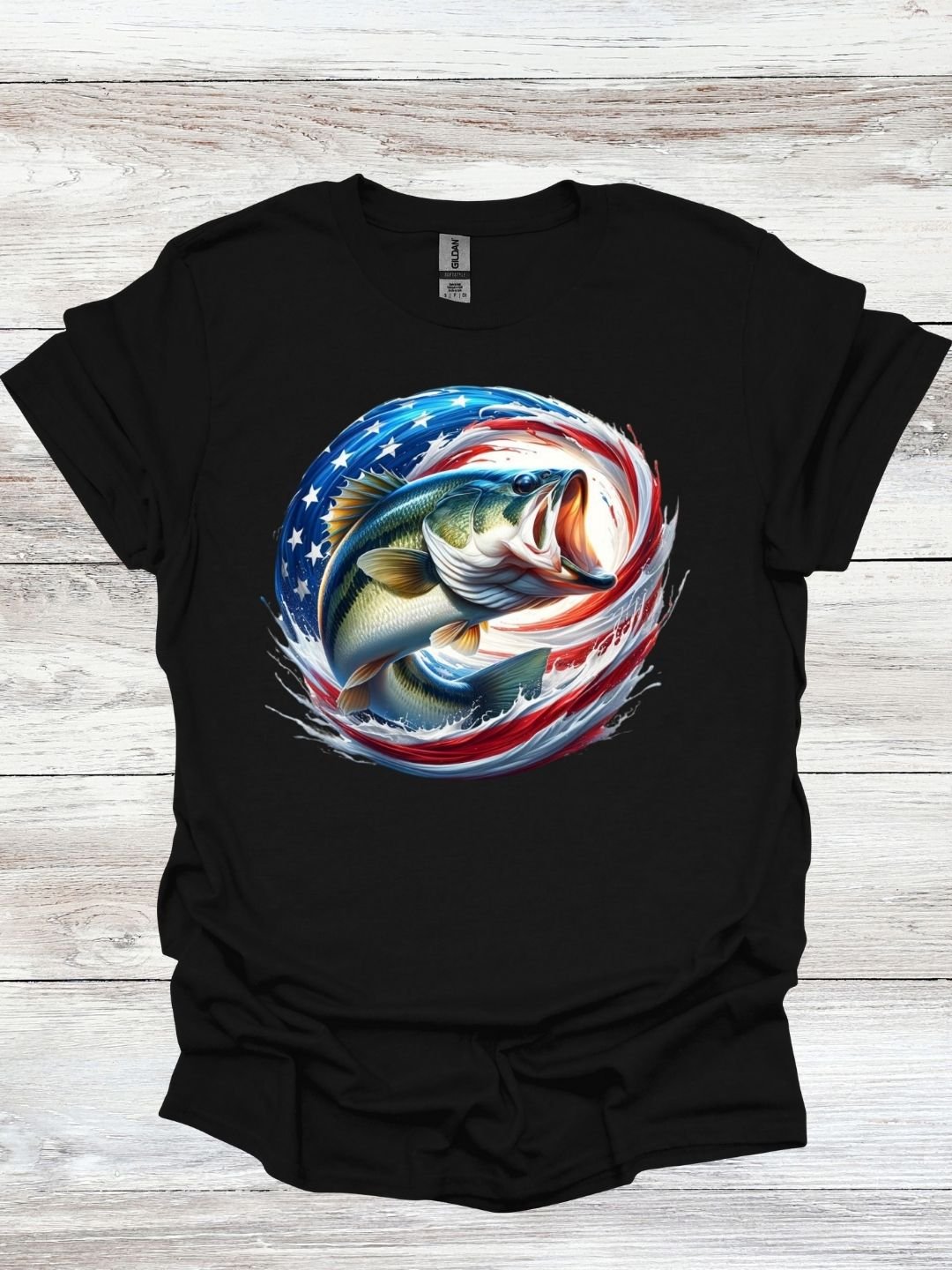 Patriotic Fish Wave T-Shirt product image (1)