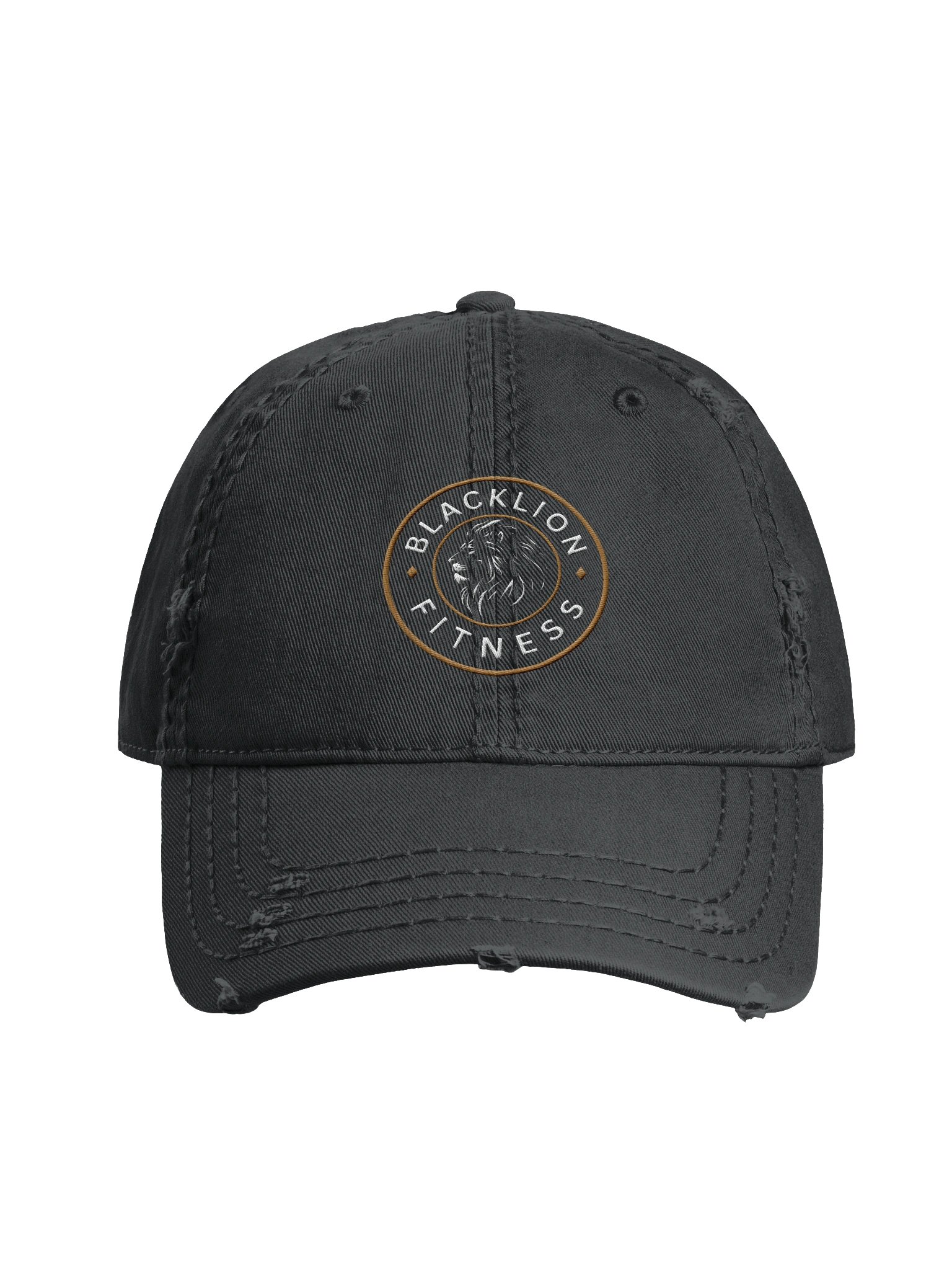 Black Lion Fitness Crest Vintage Distressed Dad Hat – Embroidered Circular Cotton Cap product image (1)