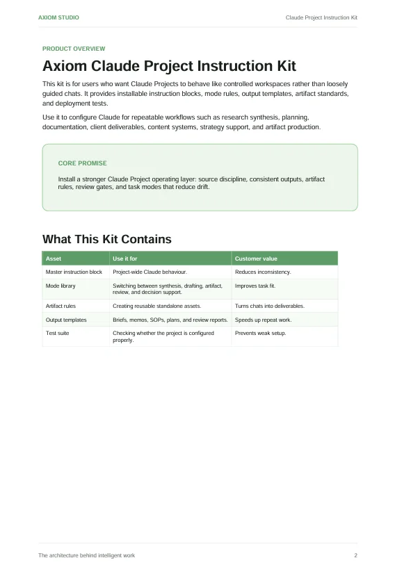 Axiom Claude Project Instruction Kit product image (2)