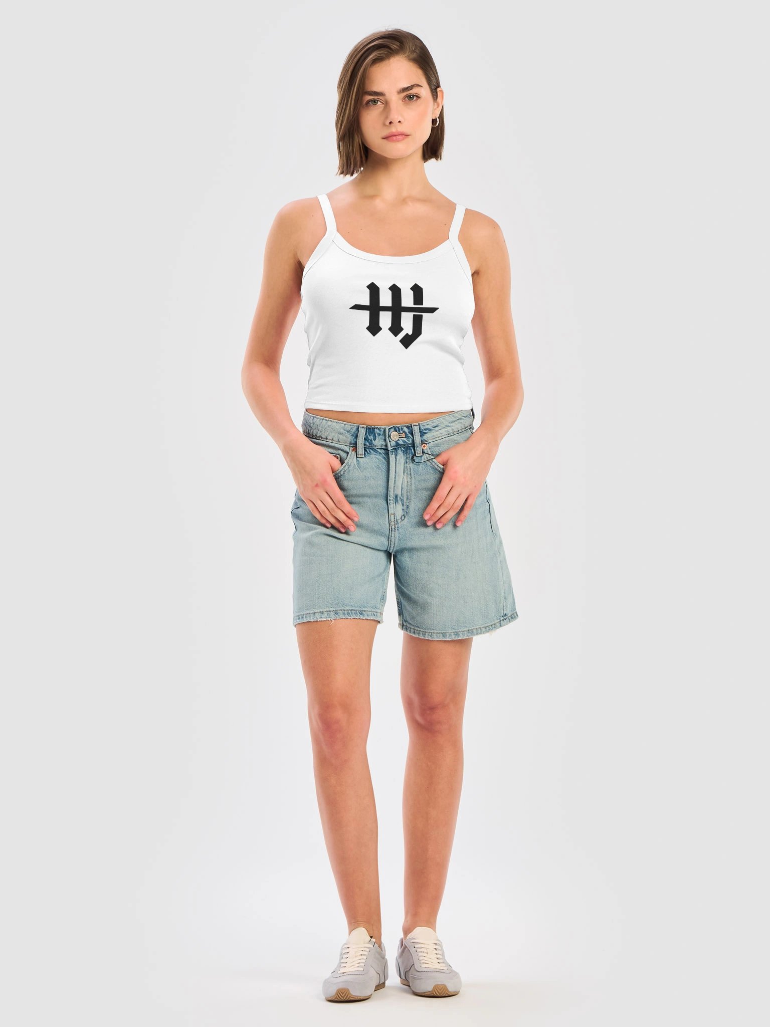 HJ Outlaw Micro-Rib Tank Top White product image (5)
