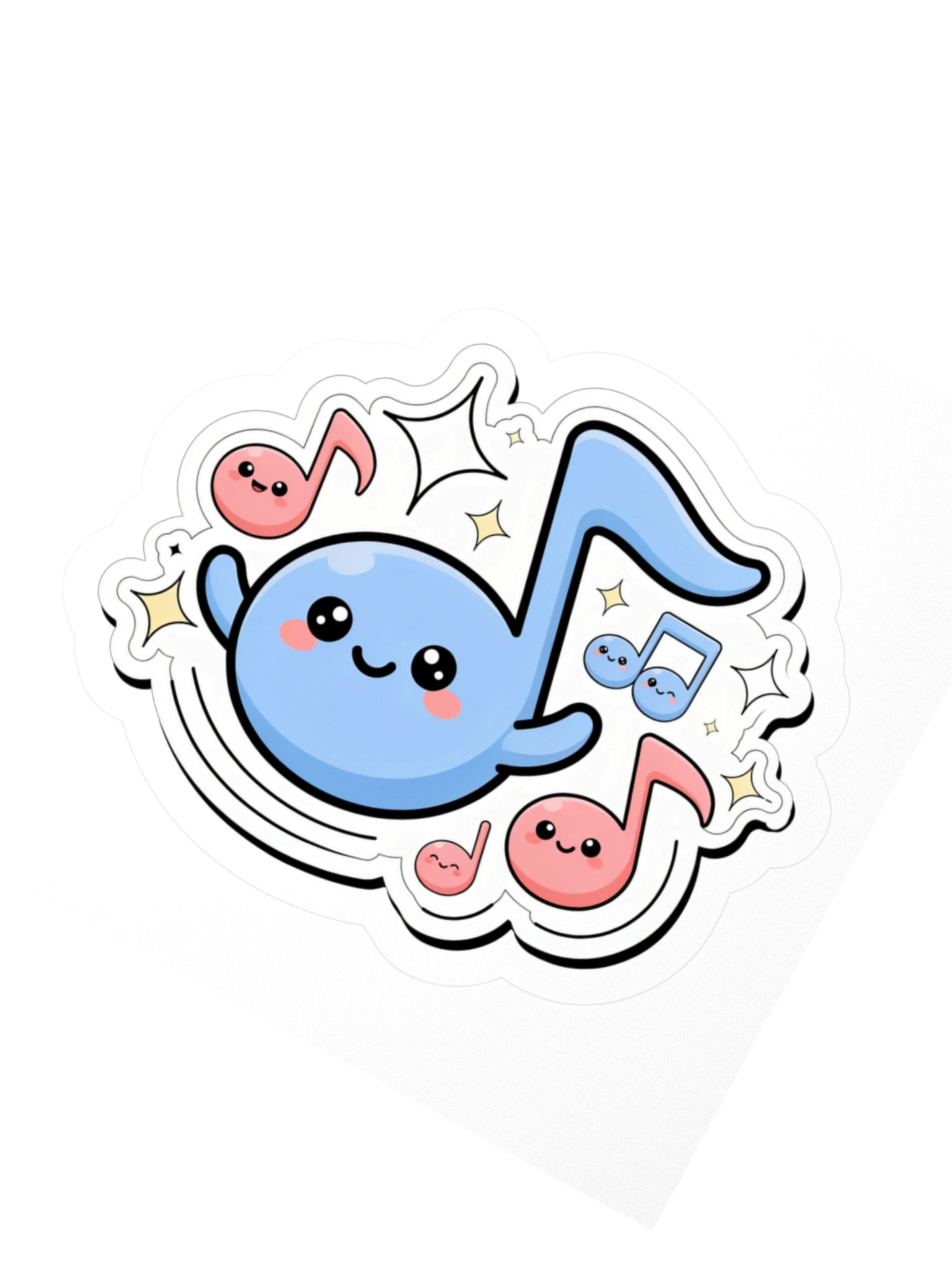 Smiling Musical Notes Kiss Cut Sticker product image (6)