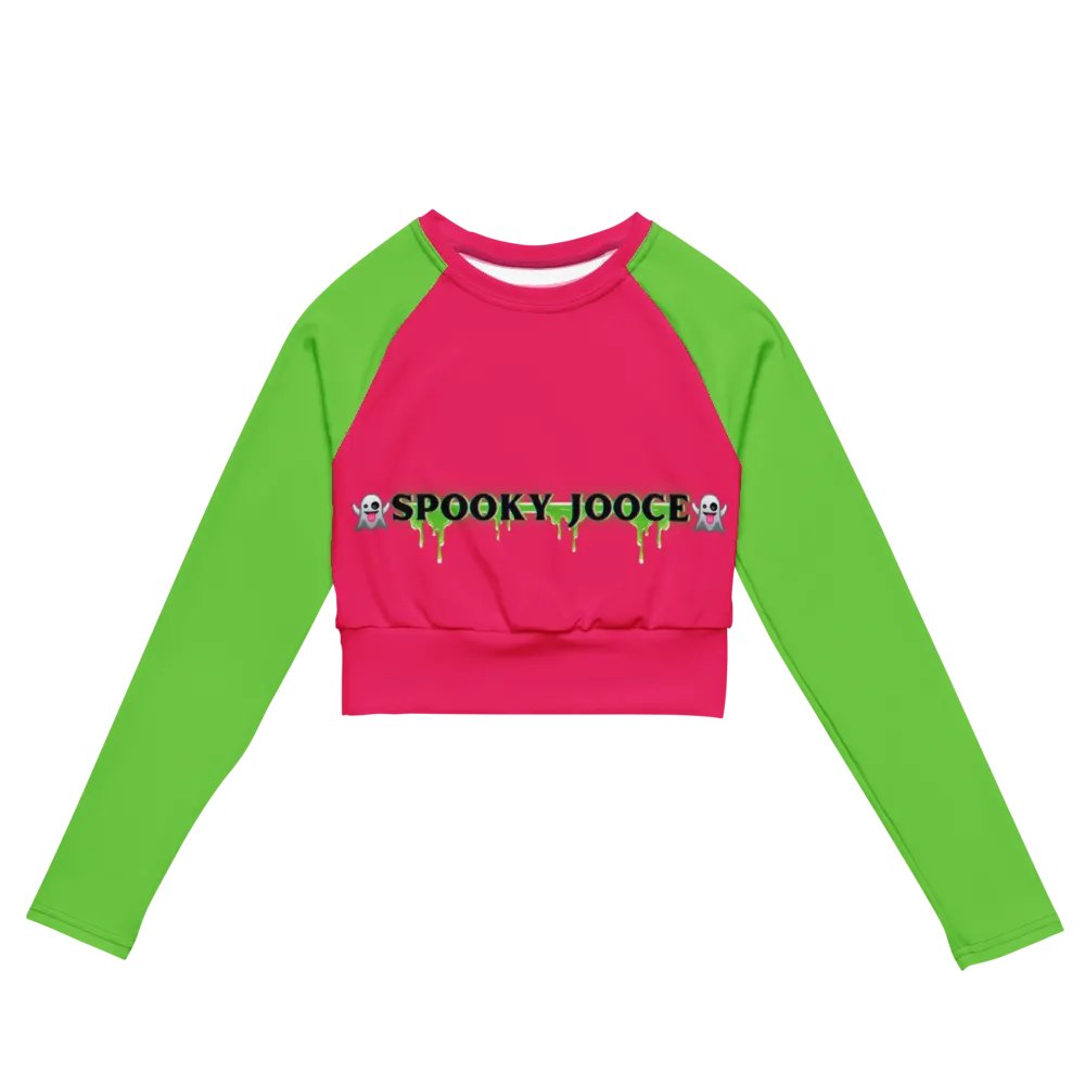 SPOOKY JOOCE Long Sleeve Crop Top - Hot Pink/Green product image (4)