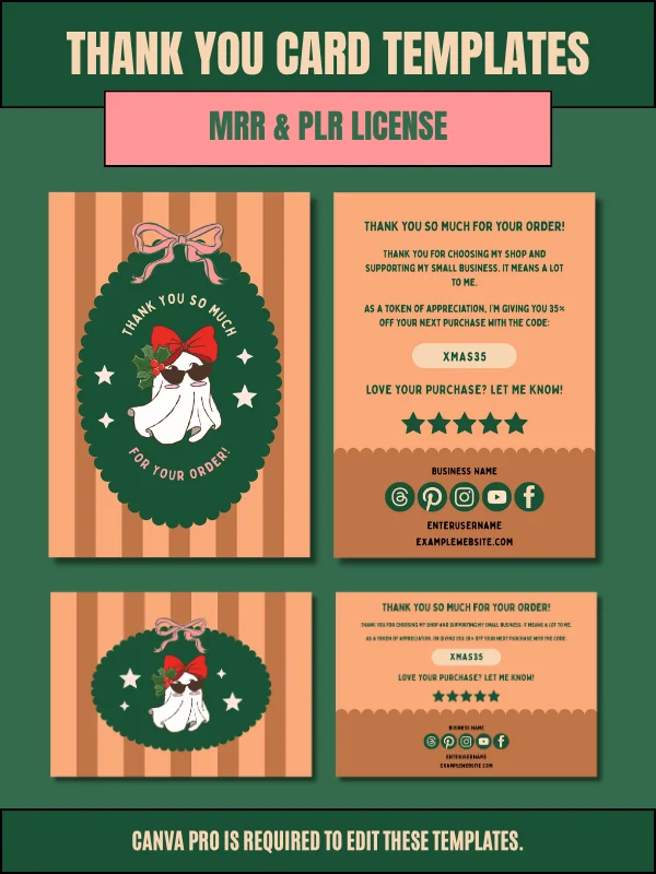 Coquette Christmas Thank You Cards for Customers product image (2)