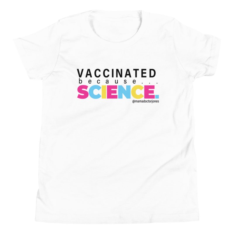 Vaccinated Because Science Youth Tee - White product image (1)