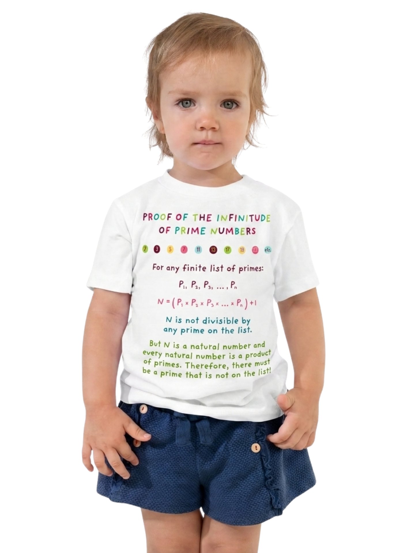 Infinite Primes Proof - Math Toddler T-Shirt in White product image (1)