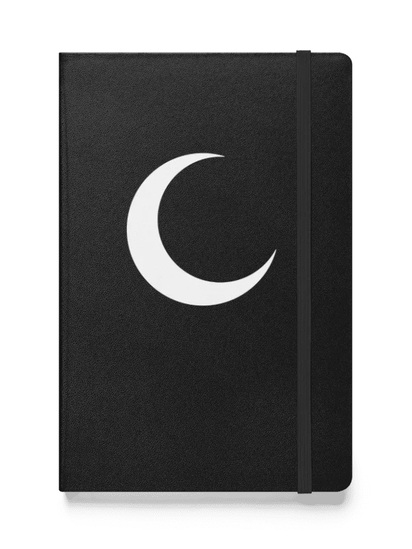 Crescent Moon Notebook – Clear White Print product image (5)