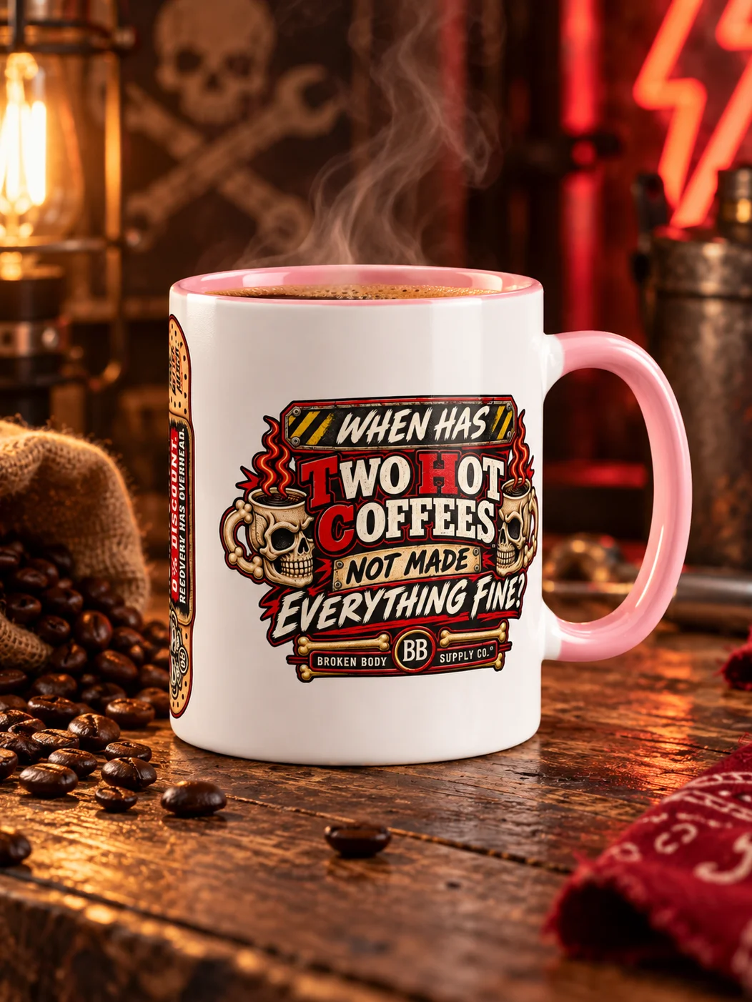 Funny Coffee Mug — When Has Two Hot Coffees Not Made Everything Fine? | Two Hot Coffees™ product image (1)