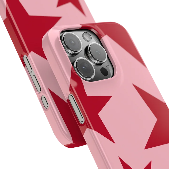 Cherry Red Big Ol Stars iPhone Case product image (2)