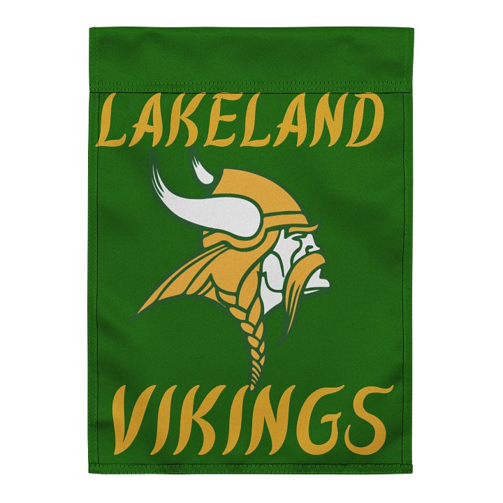 Lakeland Vikings Garden Flag – School Colors Outdoor Spirit Flag with Viking Mascot product image (2)
