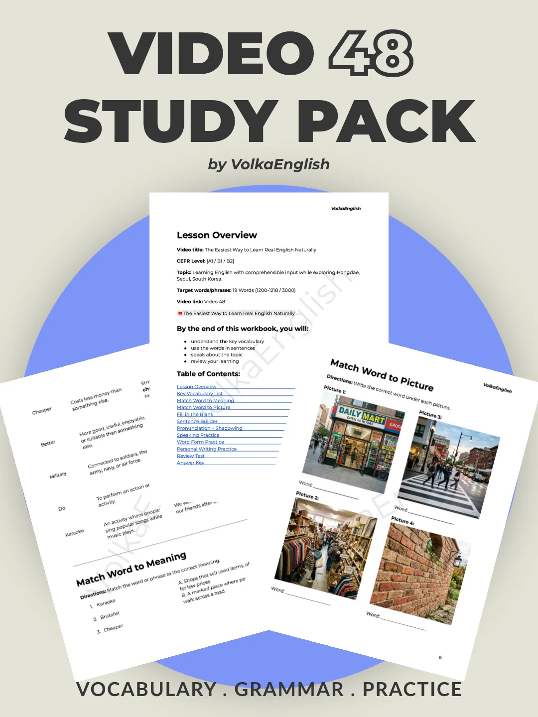 The Easiest Way to Learn Real English Naturally - Video 48 Study Pack product image (1)