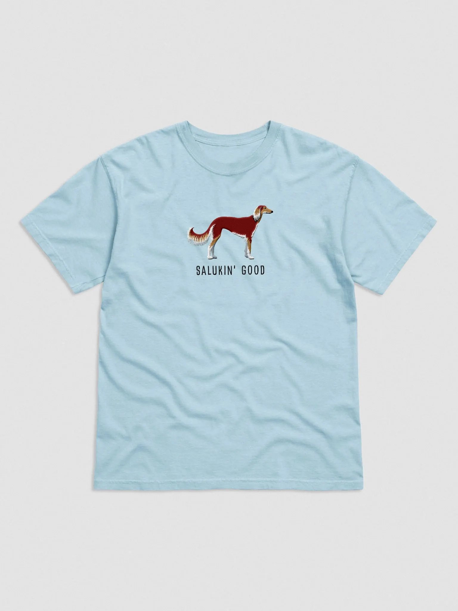 Salukin' Good T-Shirt(Embroidered) of a Saluki(Chocolate) product image (4)