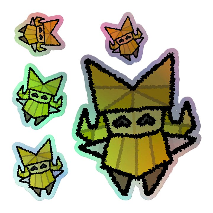 Holographic Paper Craft Origami Girl Stickers product image (1)