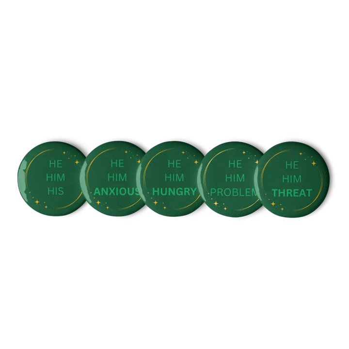 He/Him Pronoun Pins - Green product image (1)