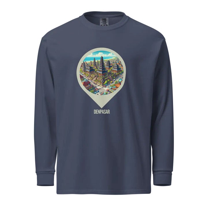 Temple City Long Sleeve Shirt | AI Design denpasar city in Bali Island Indonesia product image (1)