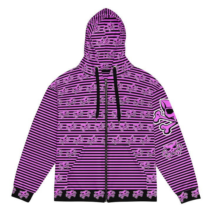 Pink and Blaque Kat Skull Remix Stripped Hoodie product image (1)