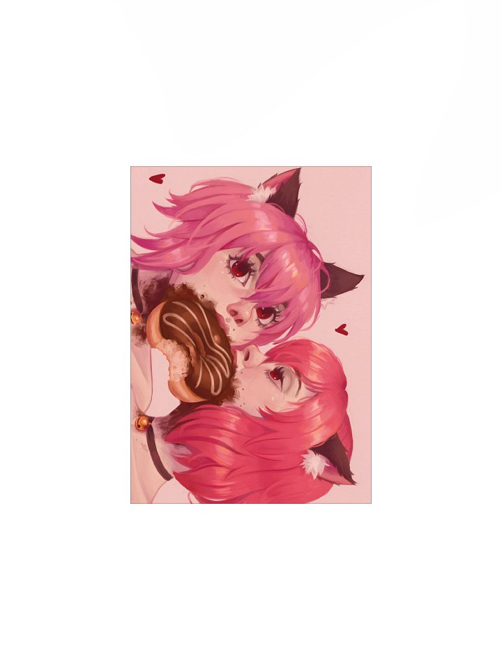 2CatGirls1Donut Print product image (4)