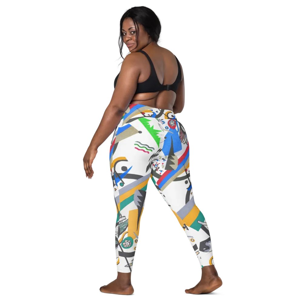 Abstract Lithographic Pattern Design Leggings with pockets - V4 product image (2)