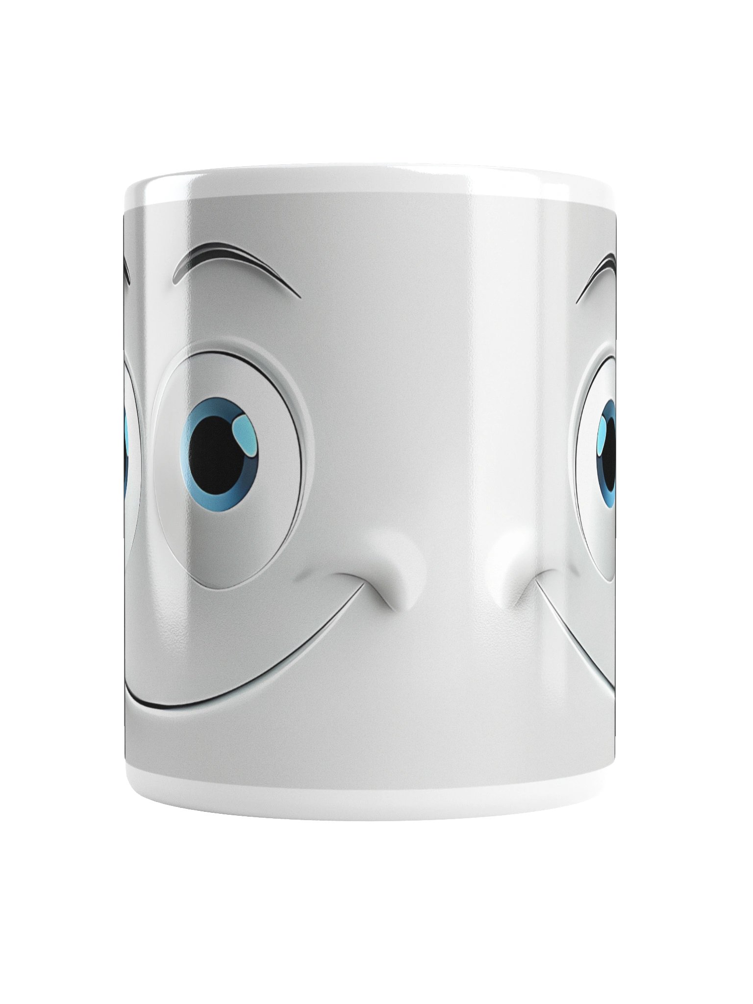 Cute Smiling Face Coffee Mug with Big Blue Eyes - Funny Ceramic Mug Gift product image (17)