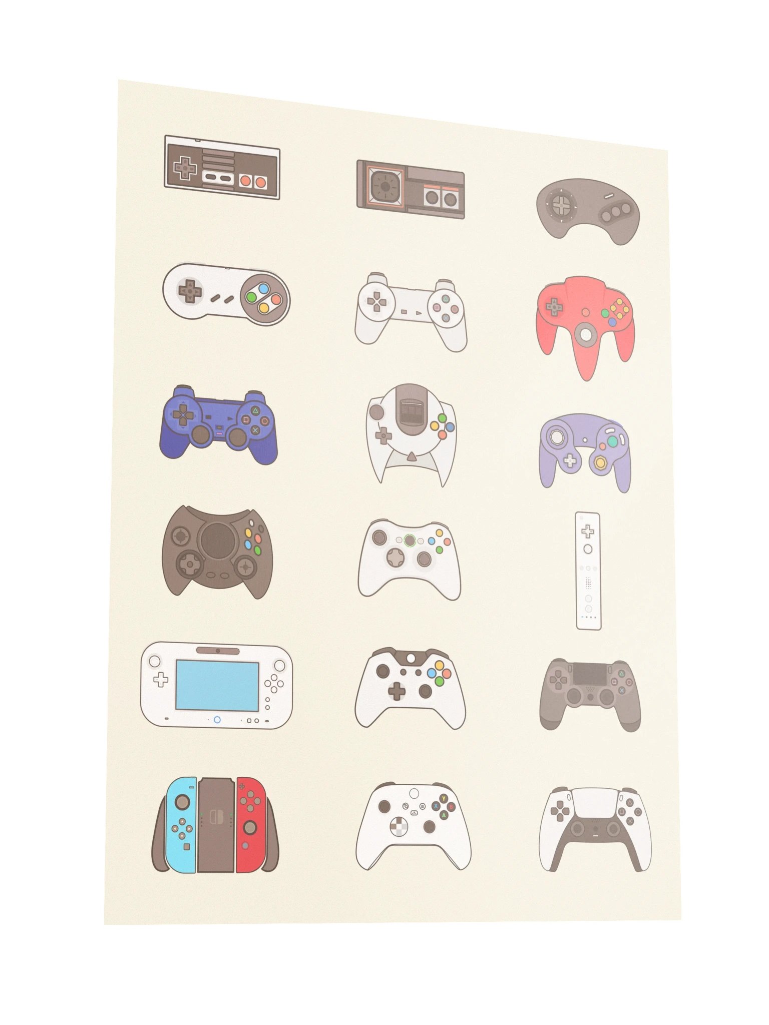 Video Game Controller Evolution (Beige) [3x4] product image (3)