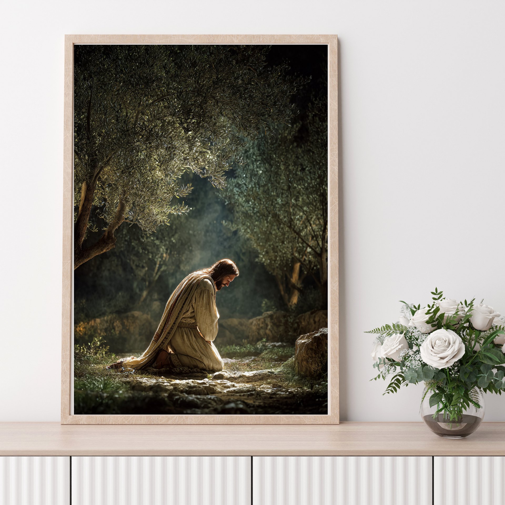 Jesus Praying in the Garden of Gethsemane Wall Art Set | Printable Christian Art Bundle product image (2)