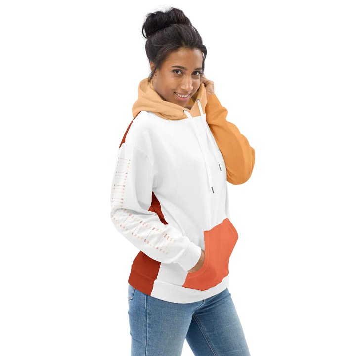hoodie toasted peach and white product image (1)