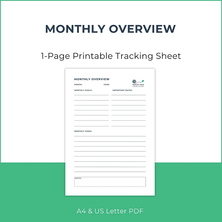 Monthly Overview Planner product image (1)