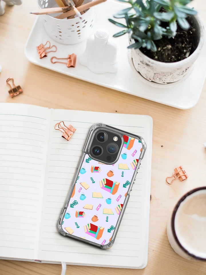 Cozy Book Lovers Pattern-Purple Background Phone Case product image (1)