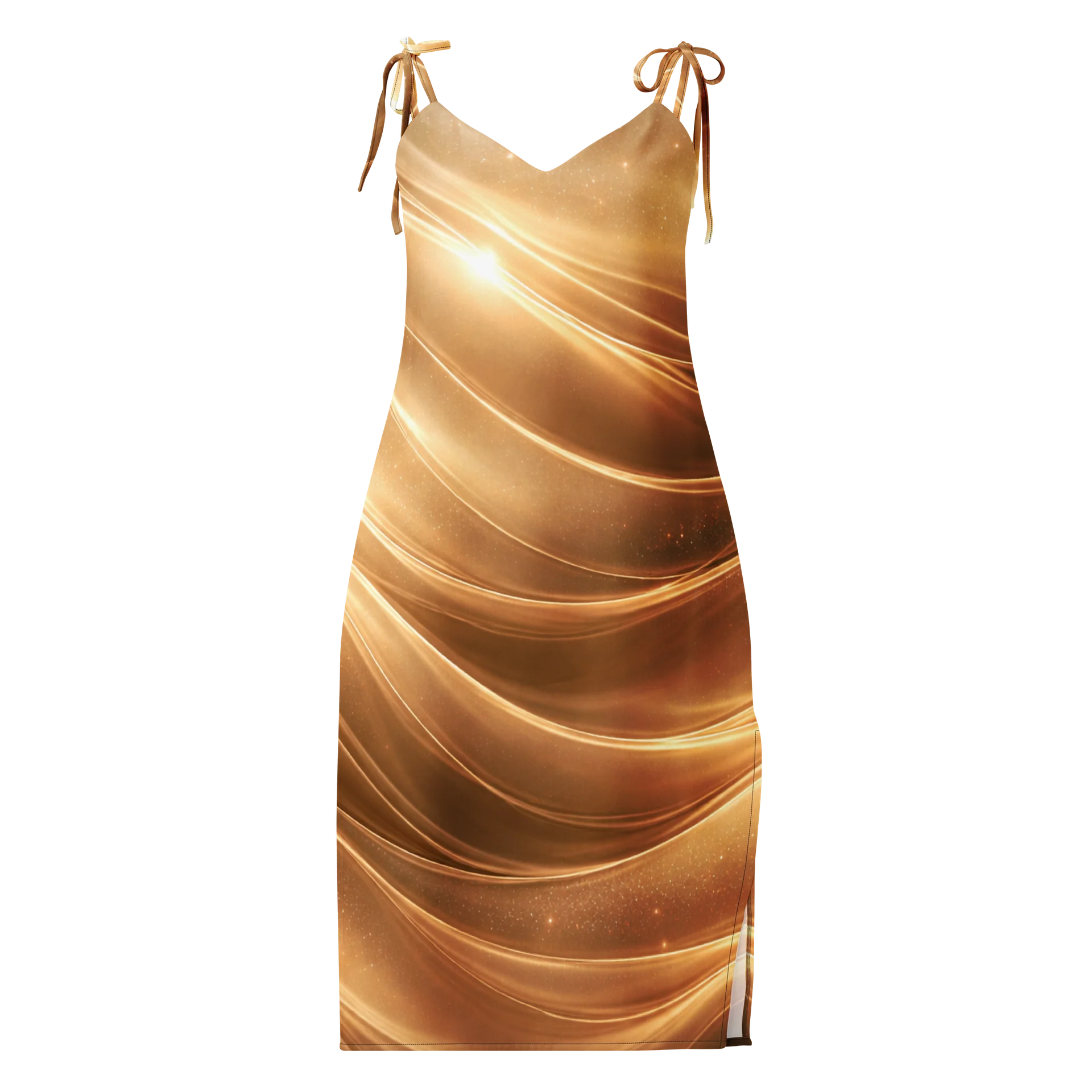 LetshyGo Gold midi dress with a front side slit product image (3)