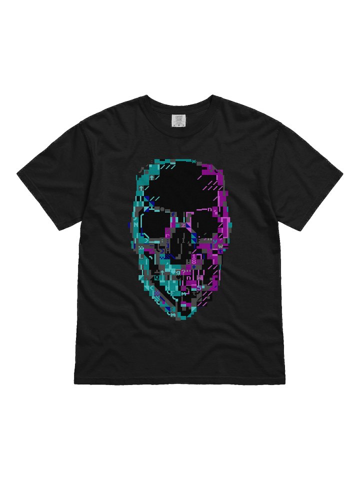 Cyberpunk ASCII Glitch Skull T-Shirt product image (6)