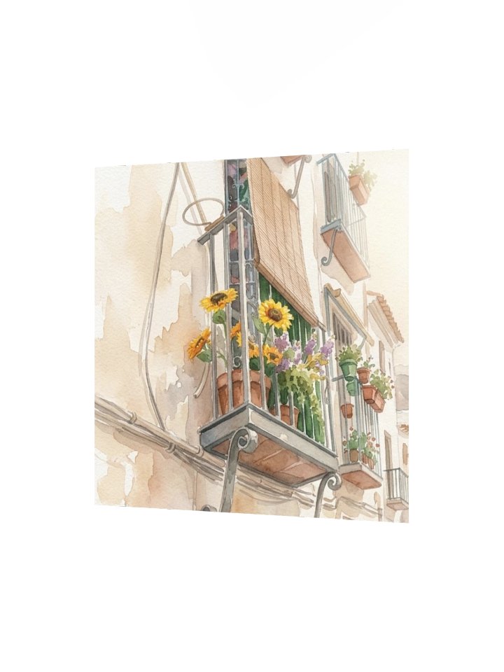 Watercolor Balcony Garden Facade Poster product image (9)