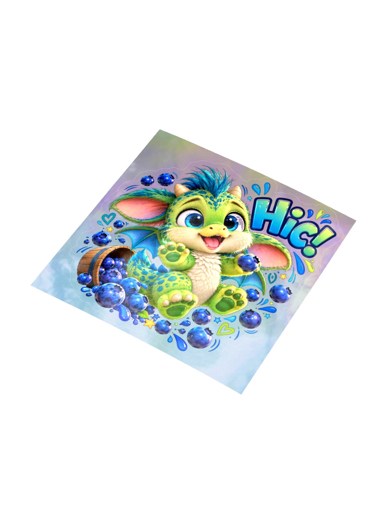 Rumble the Hiccuping Dragon “HIC!” Holographic Sticker product image (7)