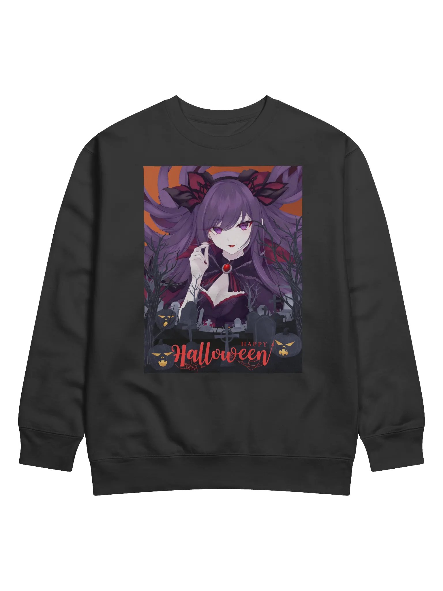 Gothic Halloween Purple Hair Sweatshirt product image (1)