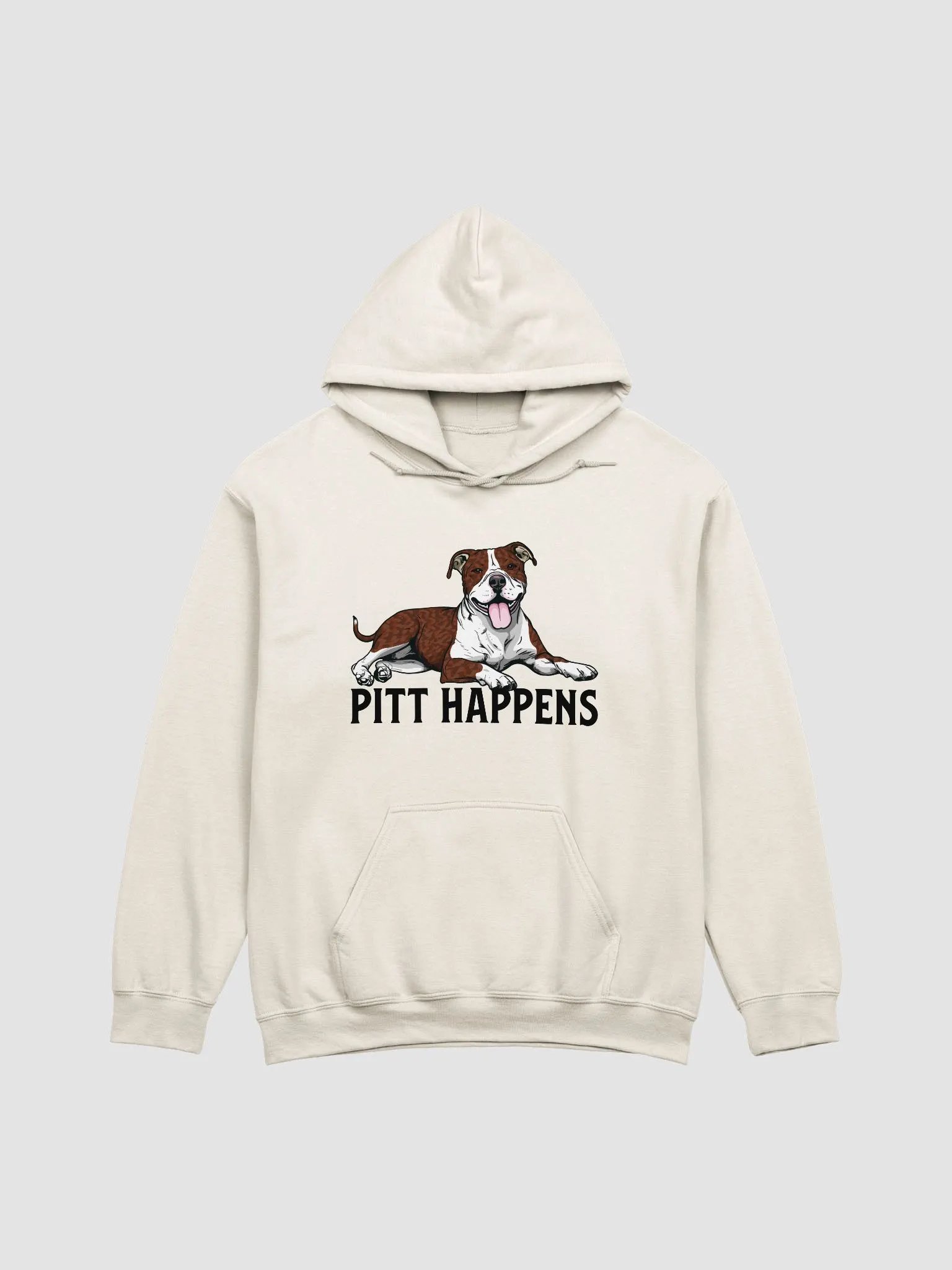 Pitt Happens Hooded Sweatshirt of a Pitbull Terrier(Brindle) | Funny Hoodie for Pittie and Staffy Paw-rents product image (1)