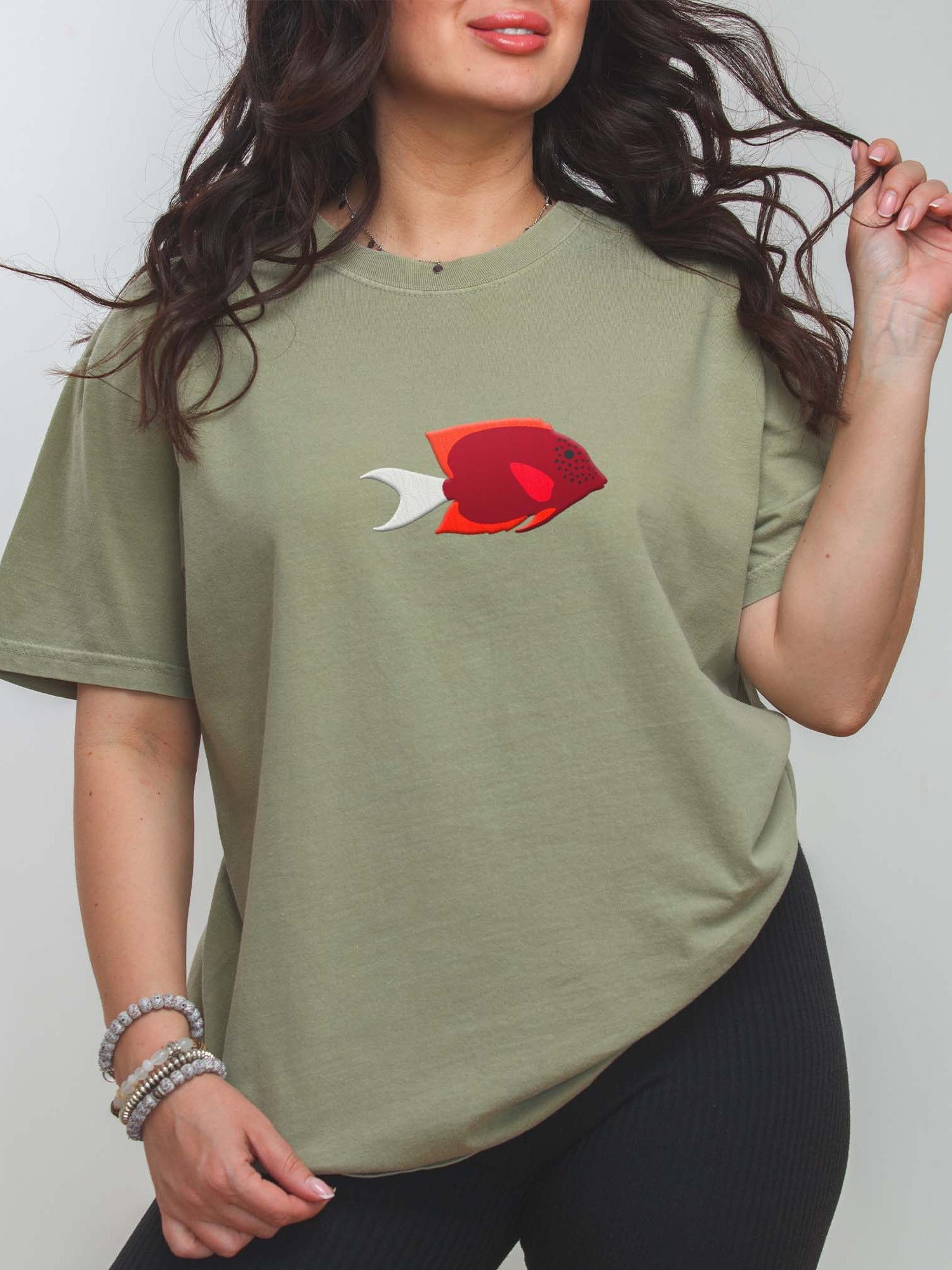 Tomini Tang Embroidered Shirt | Reef Aquarium Fish Embroidery Tee | Saltwater Marine Fish Apparel product image (2)