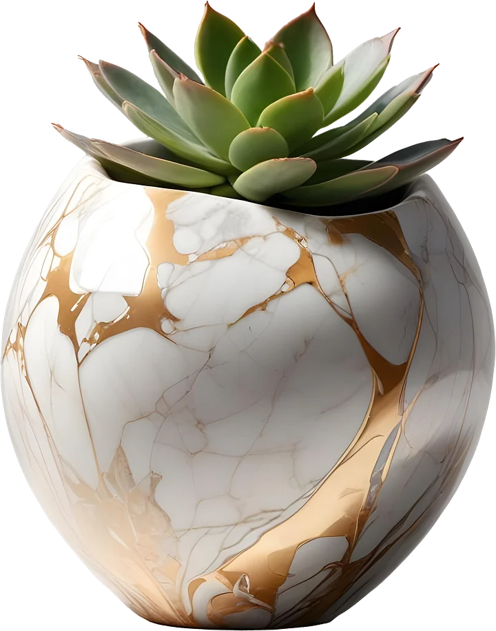 Collection: Marble Eternal – Shabby Chic Succulent Vase PNG product image (1)