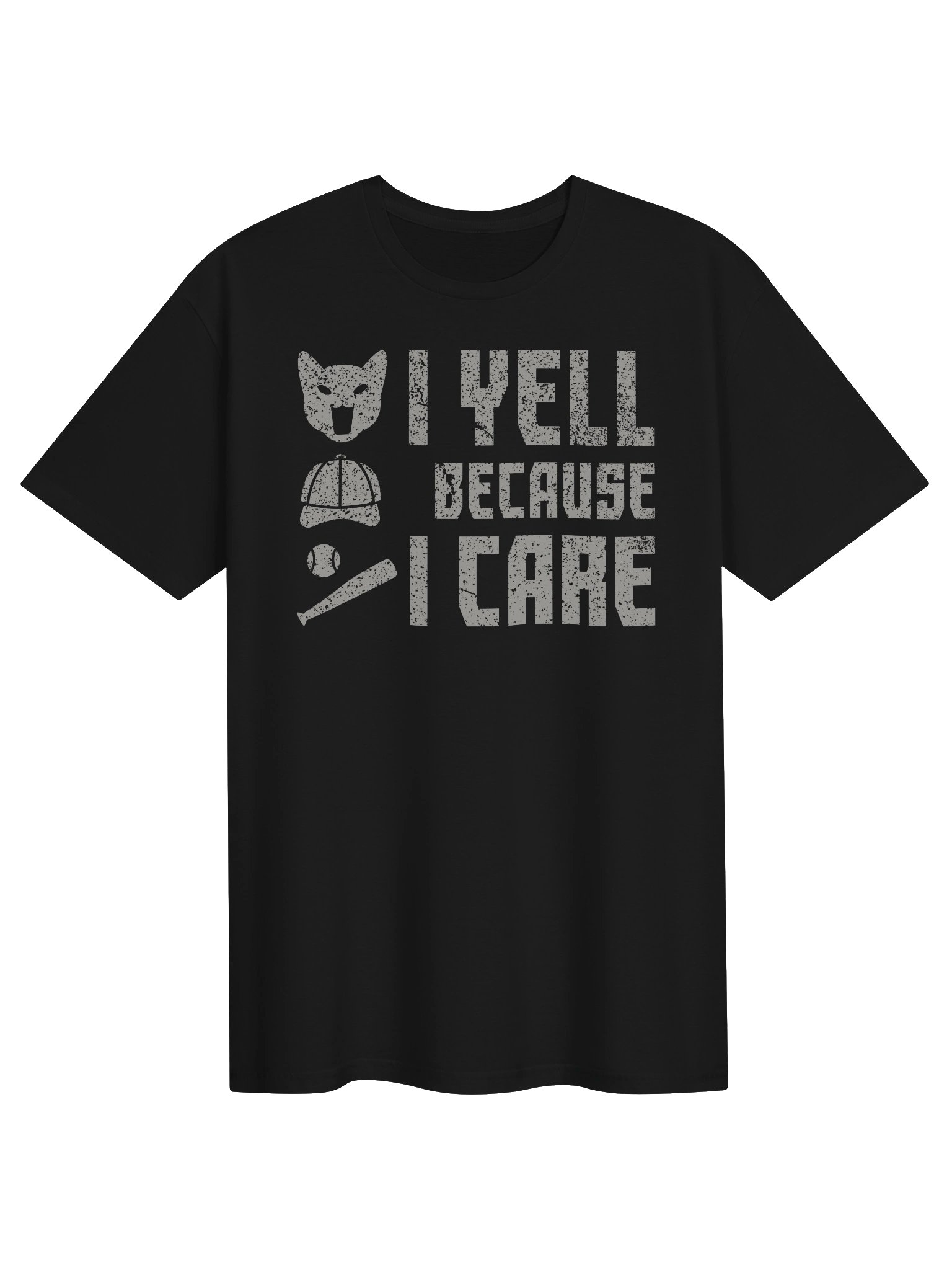 Baseball Cat (I Yell Because I Care) - Unisex Adult Super Soft Lightweight T-shirt product image (1)