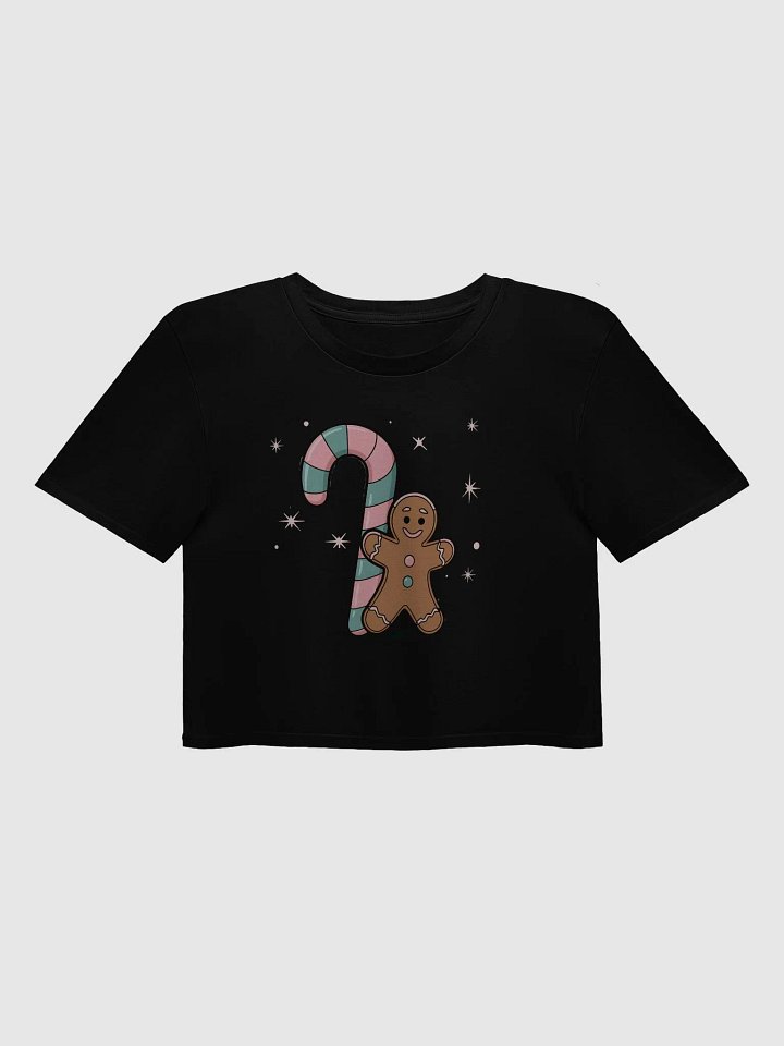 Festive Candy Cane and Gingerbread Man Crop Top product image (2)