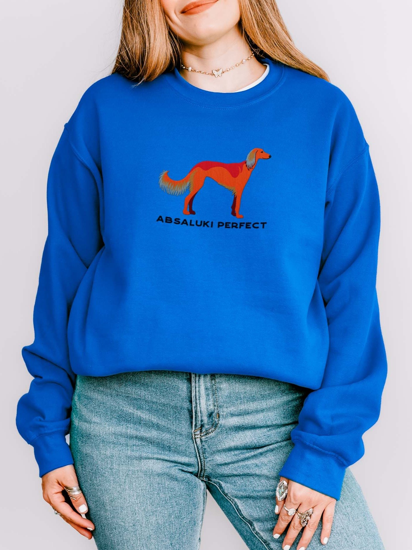 Absaluki Perfect Sweatshirt (Embroidered) of a Saluki(Red) product image (2)