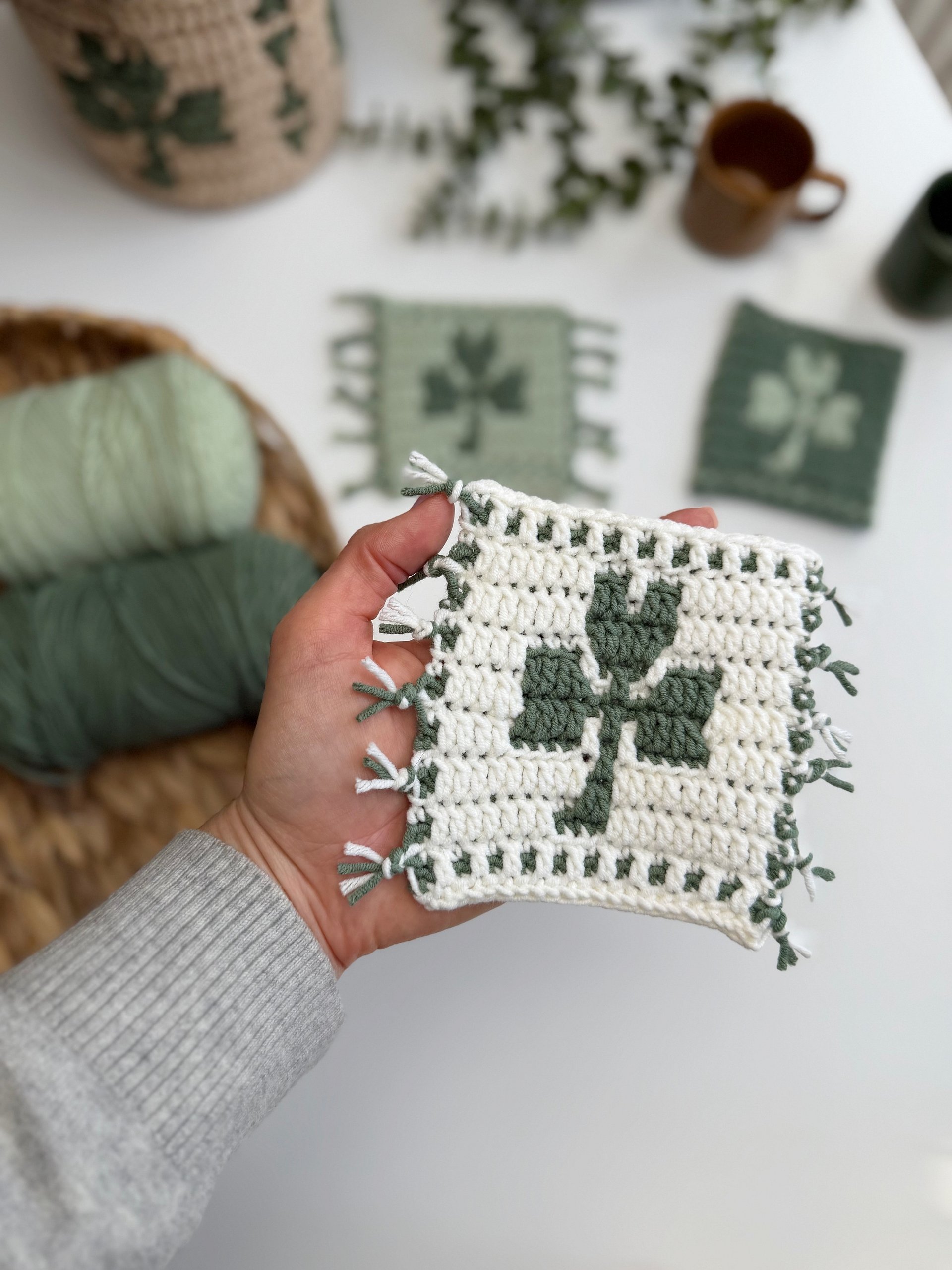 Shamrock Crochet Coaster Pattern product image (5)