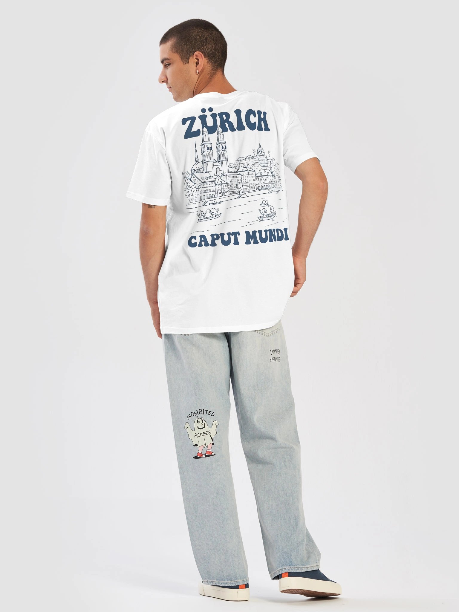 T-Shirt Regular Fit Zurich caput mundi Blue/White product image (3)