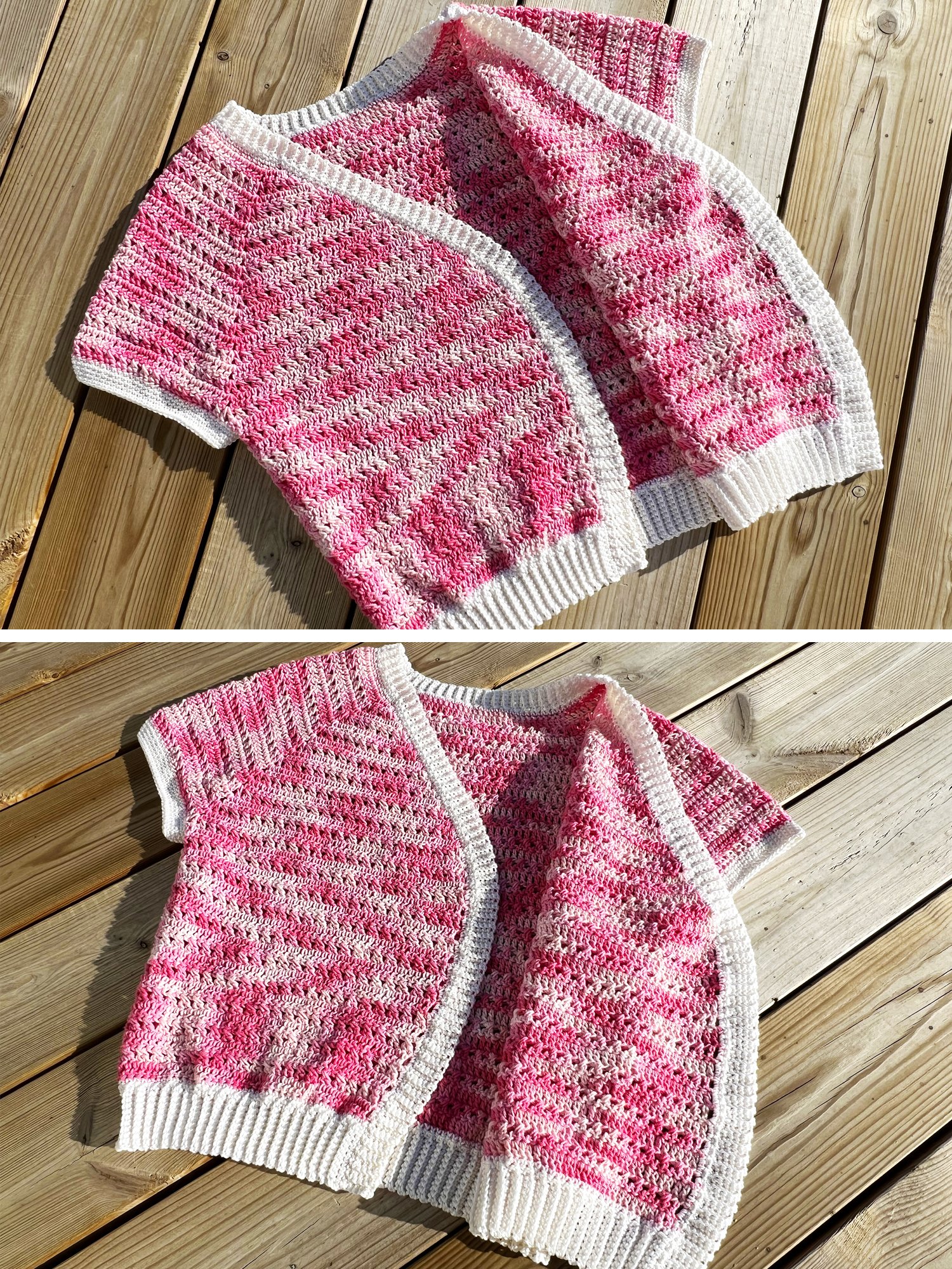 Short Sleeved Pink Cross Cardigan, Size S/M product image (2)