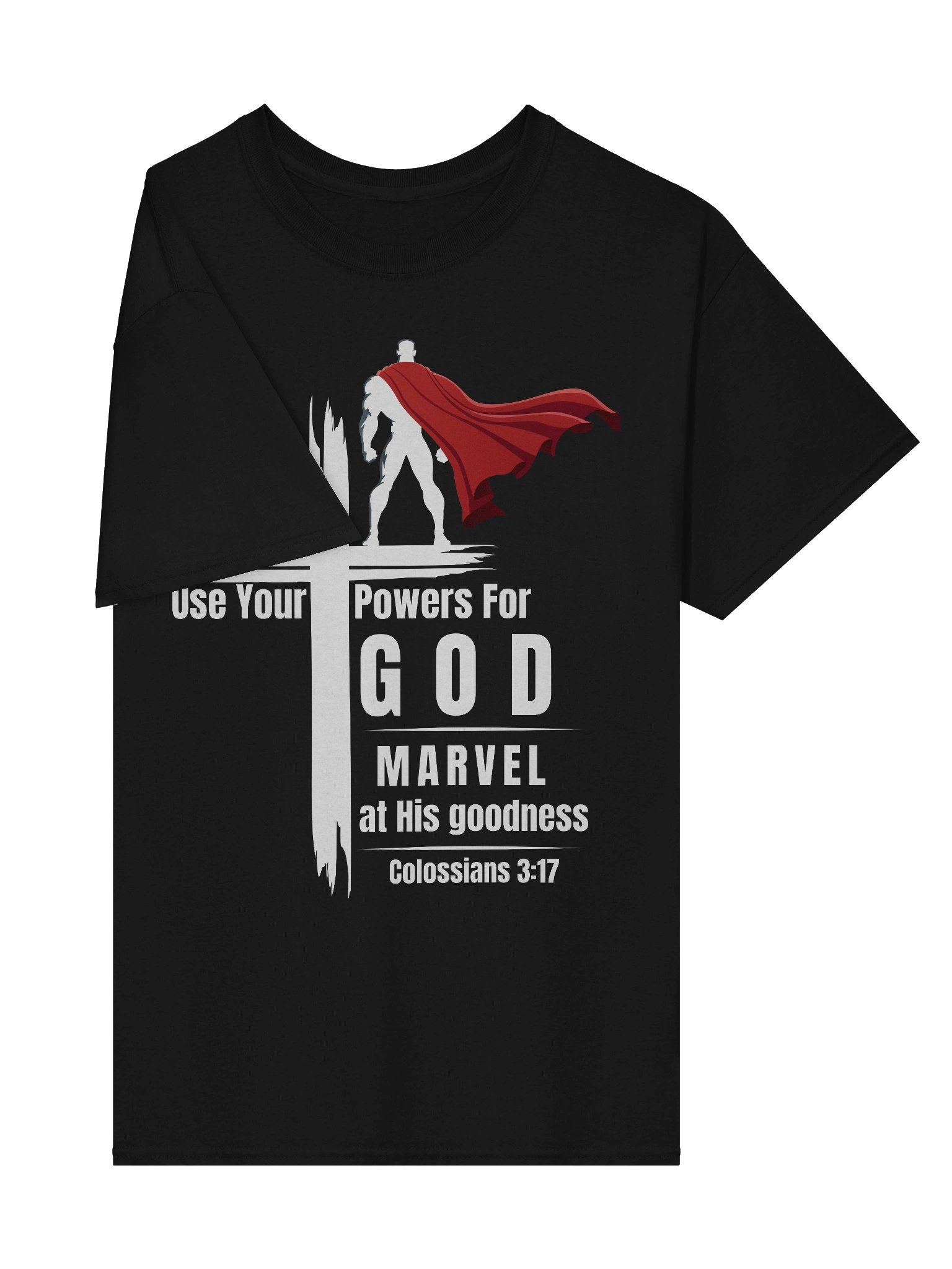 Use your powers for God - Marvel at His Goodness Christian Superhero T-Shirt product image (3)