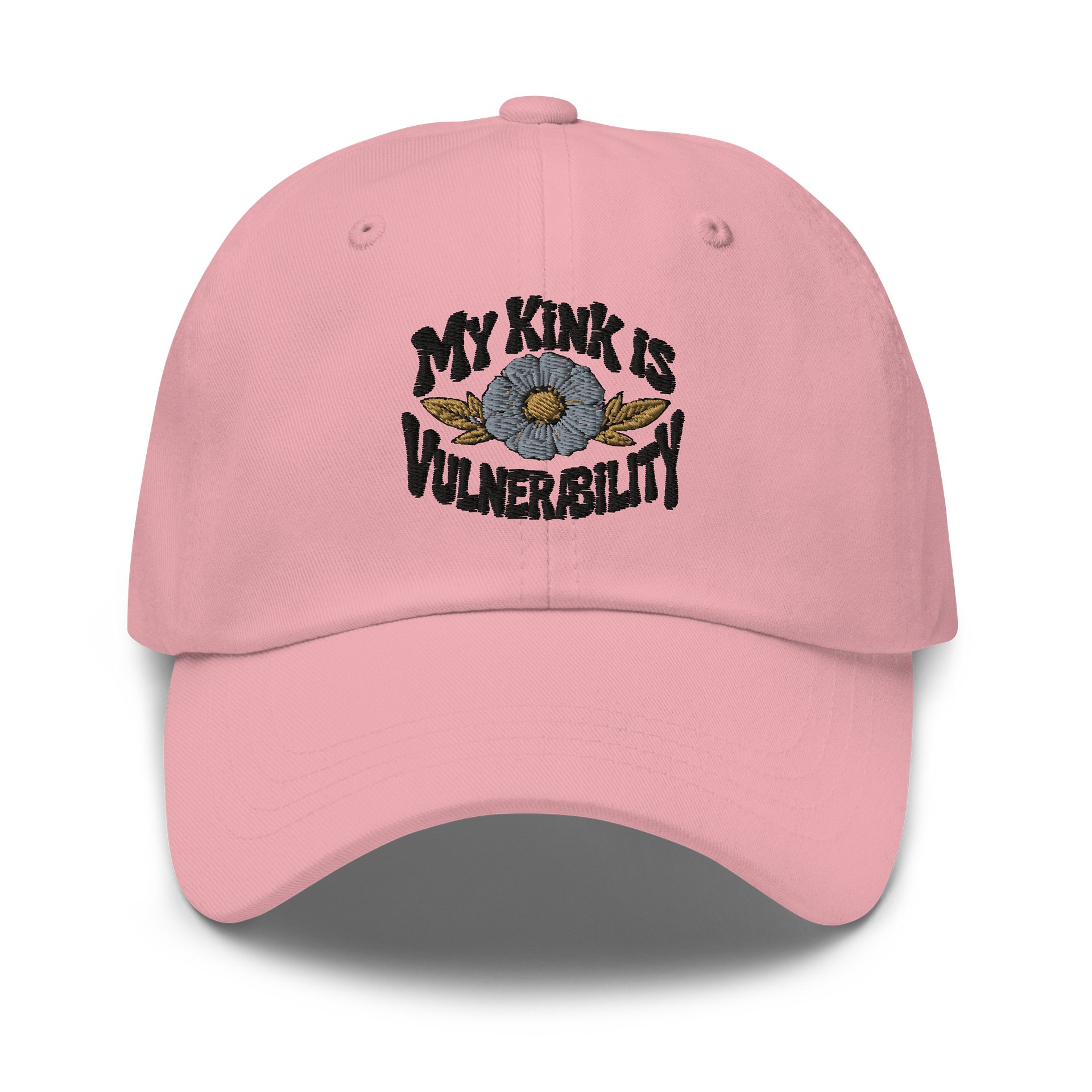 “My Kink Is Vulnerability” Pink Baseball Cap product image (1)