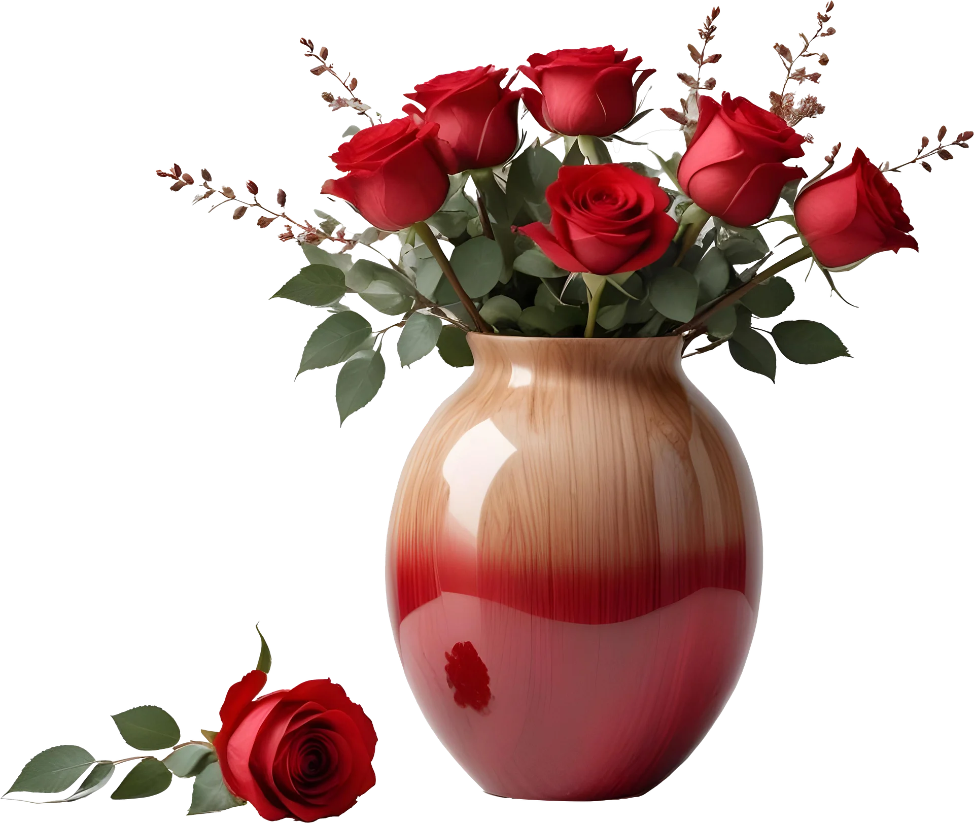 Vase with Red Rose, PNG product image (1)