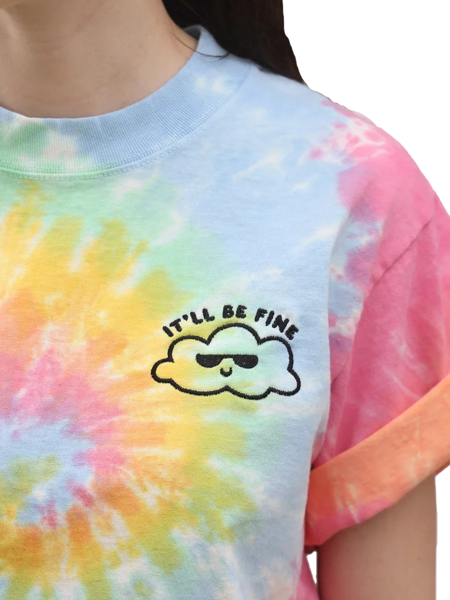 It'll Be Fine Tie Dye Tee - pastel (embroidered) product image (2)